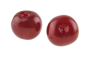 red cherry isolated on white background