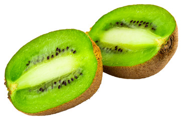Fototapeta na wymiar Slice of kiwi isolated on white background
