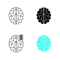Brain icon set