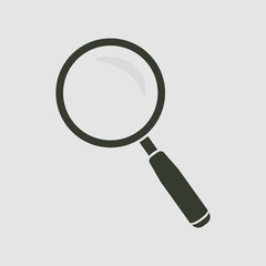 Magnifying glass icon. Magnifying glass vector isolated. Flat vector illustration in black. EPS