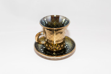 Fototapeta na wymiar Elegant vintage cup with saucer for coffee or tea 