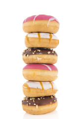 Donuts in pink, white and chocolate