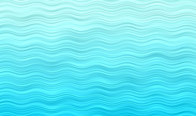 Aqua Blue Wavy Stripes Vector Background. Turquoise Gradient Ocean Waves Texture. Sea Horizon Backdrop. Curly Hatching Strokes Surface. © Artefficient