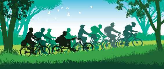 Obraz premium Cycling group