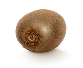 One whole kiwi isolated on white background.