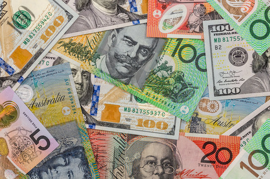 Australian and American dollar money