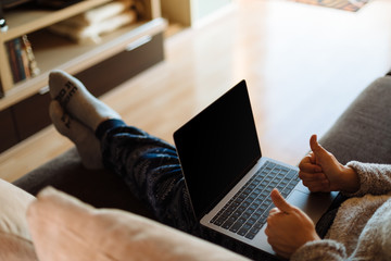 Man working with his laptop