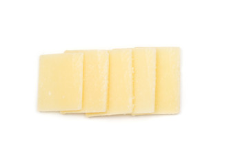 Sliced Gouda Cheese Isolated on White Background