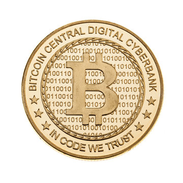 Golden Bitcoin isolated