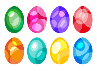Set of Colored Easter Eggs