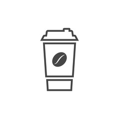 Disposable coffee cup icon. Coffee to go logo.