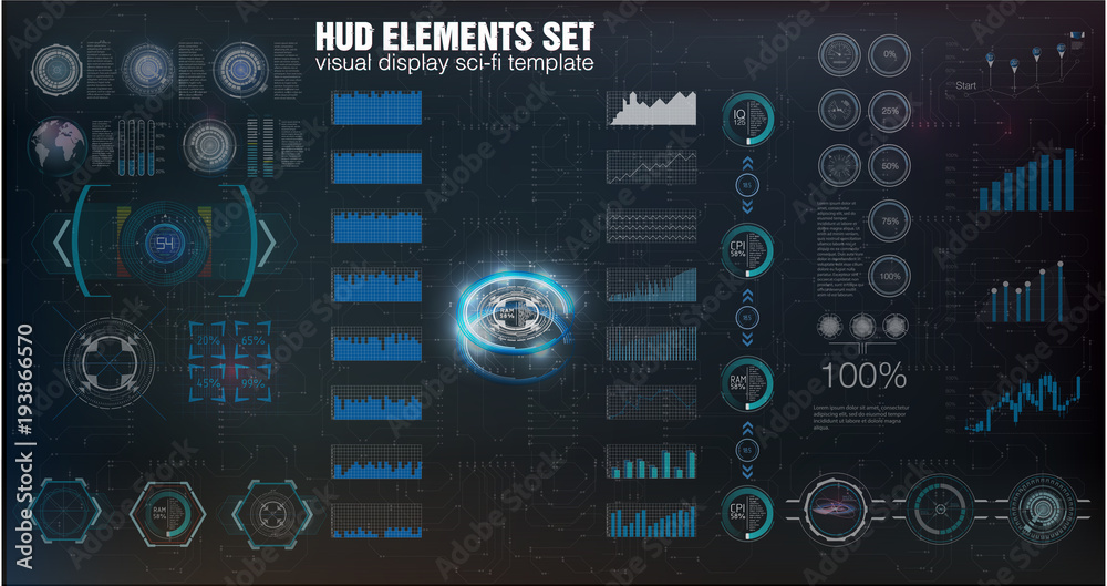 Poster hud ui. abstract virtual graphic touch user interface. infographic. vector science abstract. vector 