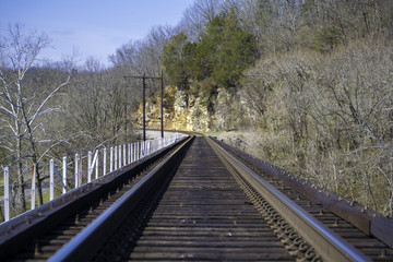 Fototapeta premium Rails and hill