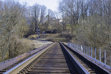 Rails on bridge