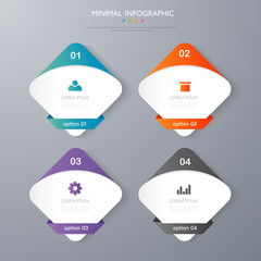 infographic  template desgin the concept is option step paln with  full color icon can be used for diagram infographic chart  business presentation or websign , Vector design element  illustration