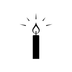church candle light simple black icon on white background