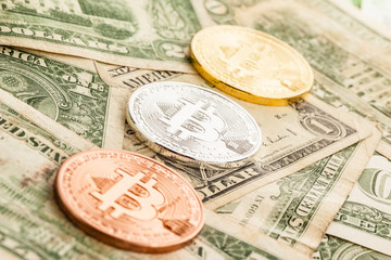 Gold, silver and copper Bitcoin over dollars