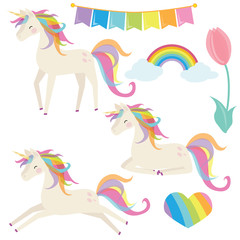 Cute unicorn vector cartoon illustration © primus44