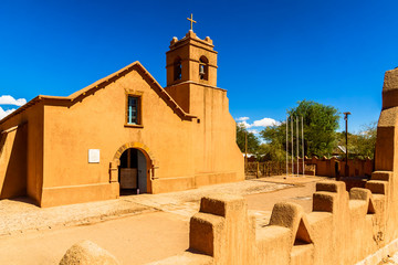 Fototapeta premium View on church in San Pedoro de Atacama in Chile