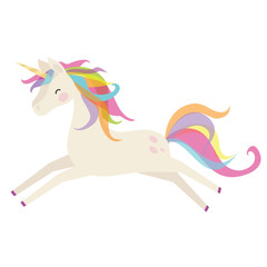 Cute unicorn vector cartoon illustration © primus44