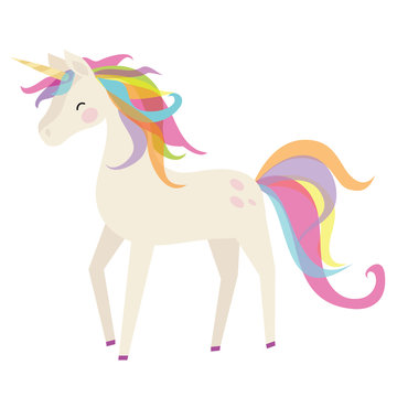 Cute unicorn vector cartoon illustration