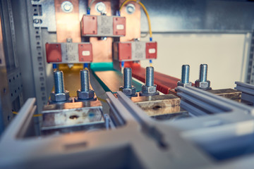 The electric busbars are connected to the automatic switches by a bolted connection. Current transformers are fixed and installed on busbars. Busbars are installed in an electric Cabinet.