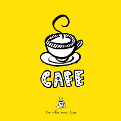 카페 포스터 / 손으로 그린 커피 그림