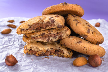 Chocolate chip cookies. Chocolate chip and almond,nut,hazelnut cookies.