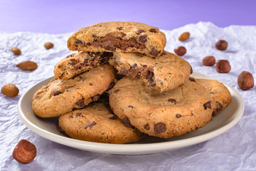 Chocolate chip cookies. Chocolate chip and almond,nut,hazelnut cookies.