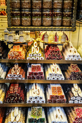 Turkish honey with nuts and pistachios, a variety of rahat loachum, one of the most ancient desserts known to mankind