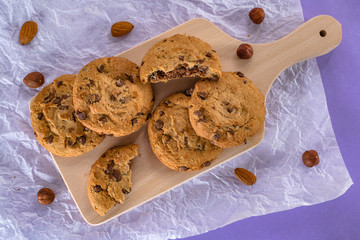 Chocolate chip cookies. Chocolate chip and almond,nut,hazelnut cookies.
