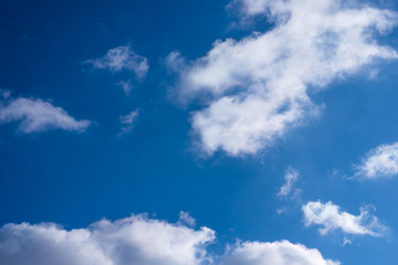 Beautiful blue sky with white clouds