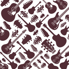 Fototapeta premium Vector guitars pattern or background