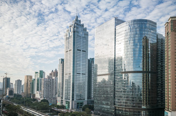 Fototapeta na wymiar Panoramic view of the city of Shenzhen, China