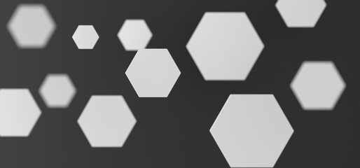 3D Rendering Of Abstract White Hexagon Background Top View