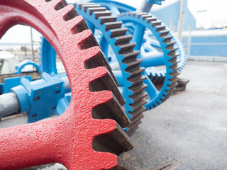 Blue/red gearwheel