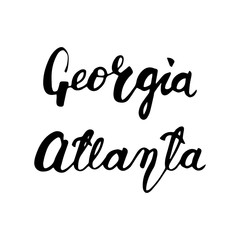 State USA hand lettering element