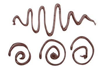 sweet chocolate sauce isolated on a white background. Set or collection