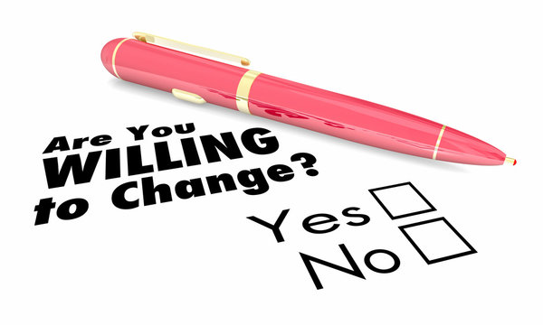 Are You Willing To Change Adapt Question Pen Check Boxes 3d Illustration