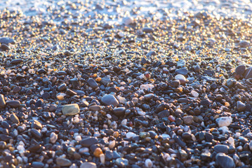 tiny stones at shore