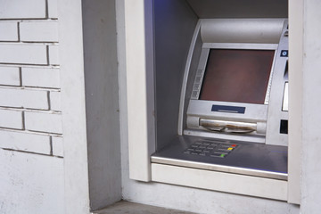 Fototapeta na wymiar Automatic teller machine, ATM or cash dispenser