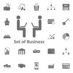 businessman with laptop icon. Simple element illustration. Business icons universal for web and mobile