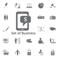 text message with dollar sign icon. Simple element illustration. Business icons universal for web and mobile