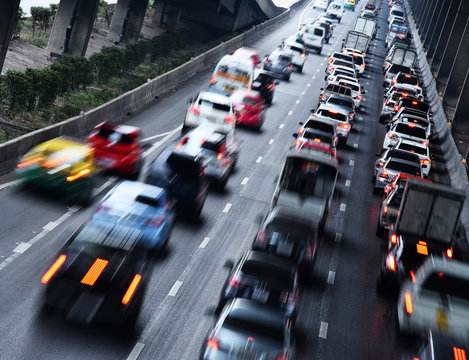 Controlled-access highway in Bangkok during rush hour