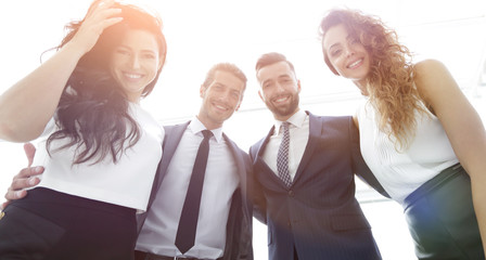 bottom view.group of successful business people.