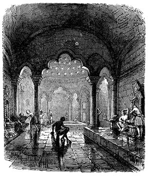 Victorian Engraving Of A Turkish Bath