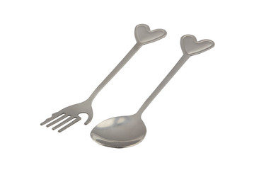 metal spoon on white background