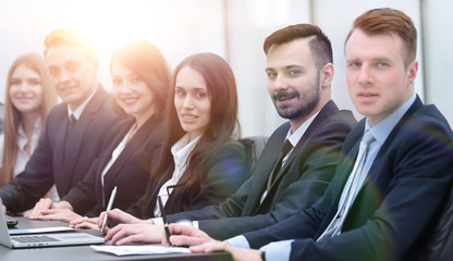 business team sitting at Desk in the conference room