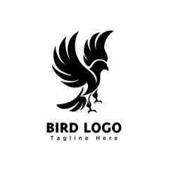 eagle landing abstract art logo