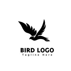 Fototapeta premium silhouette abstract eagle bird fly logo